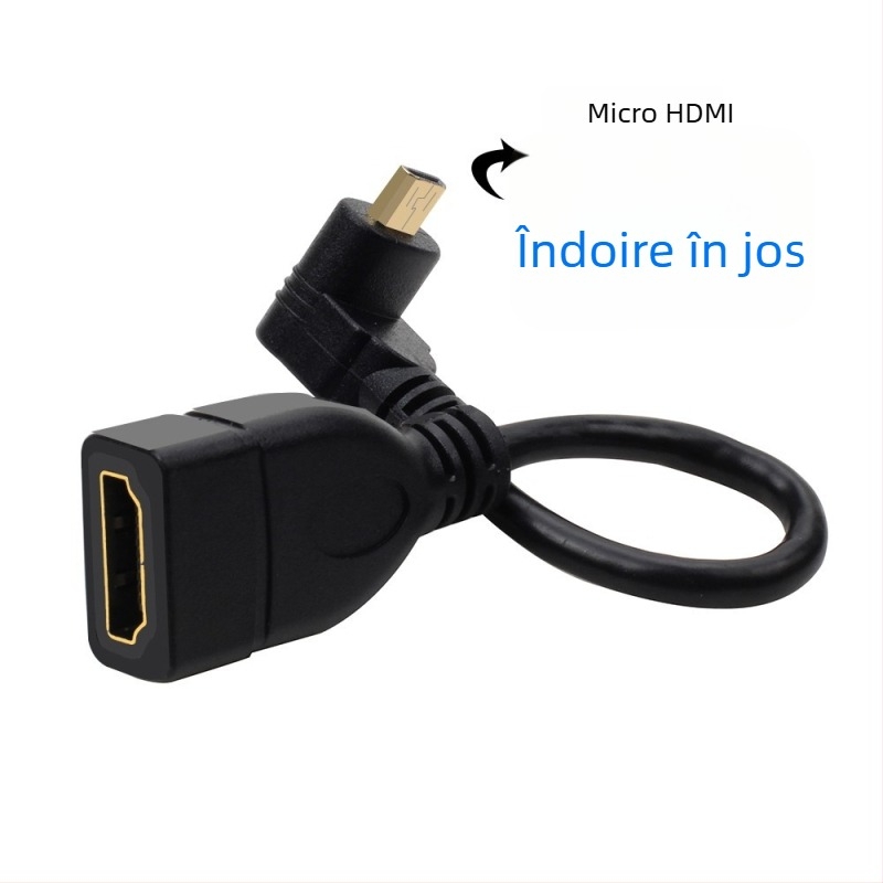 Adaptor Micro HDMI către HDMI, Micro HDMI la HDMI standard, suportă HDMI 2.0/1.4 și 4K
