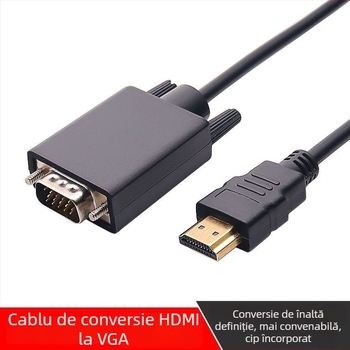 Cablu HDMI către VGA cu cip, 1,8 m, pentru monitor și proiector, fără sunet, fără alimentare