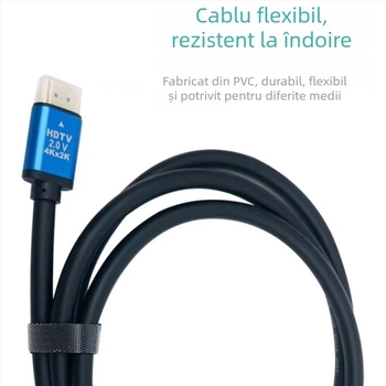 HDMI 2.0 cablu pentru televizoare/monitoare 4K | HDMI bărbat la bărbat, cupru, placat cu aur, lungime 1,5 m