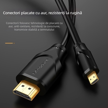 Cablu HDMI la micro HDMI pentru Raspberry Pi, placat cu aur, suport 4K, cupru fără oxigen, model AD015