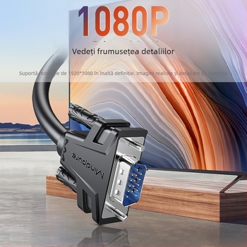 Cabl VGA pentru PC/monitor/proiector, ecranare pe mai multe straturi, cu cupru fără oxigen, placat cu nichel