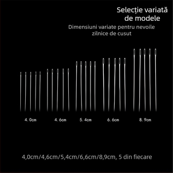 Muqin ac de cusut manual – din oțel, vârf ascuțit, cu ochi pentru broderie și quilt, uz casnic.