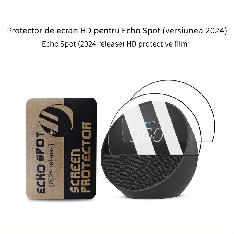 Protecție ecran Echo Spot 2024 – PET, 0,3 mm, 90% transmisie, Zy-83 OEM, ambalaj dublu