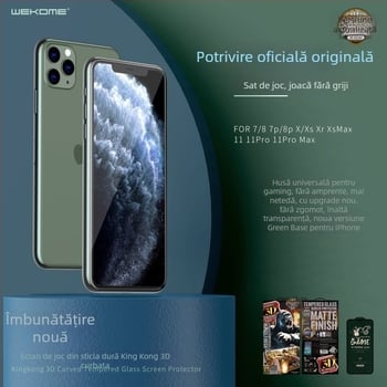 Protecție ecran din sticlă temperată pentru iPhone 14 Pro Max, margini 3D curbate, finisaj mat