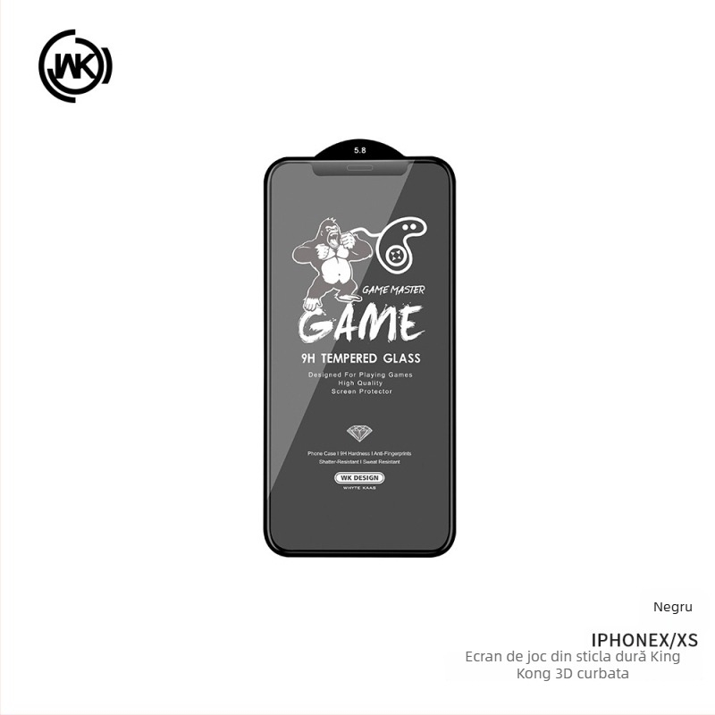 Protecție ecran din sticlă temperată pentru iPhone 14 Pro Max, margini 3D curbate, finisaj mat