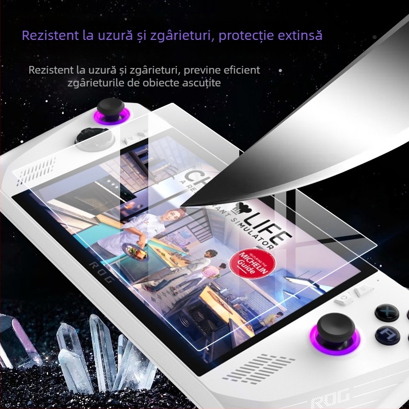 Protecție de ecran din sticlă temperată pentru Asus ROG Ally, consolă de gaming portabilă, cu claritate HD, rezistent la explozii, anti-amprentă, anti-cădere, acoperire completă a ecranului.