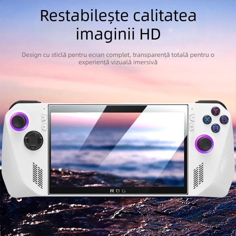 Protecție de ecran din sticlă temperată pentru Asus ROG Ally, consolă de gaming portabilă, cu claritate HD, rezistent la explozii, anti-amprentă, anti-cădere, acoperire completă a ecranului.