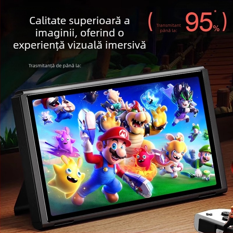 Protecție ecran AR anti-reflex pentru Nintendo Switch, 0,17 mm, transparență 95%, anti-amprentă