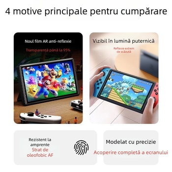 Folie de protecție a ecranului pentru Nintendo Switch, cu acoperire AR, transparență 95%, grosime 0,17 mm