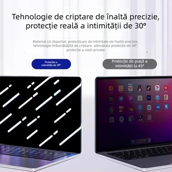 Taoxin Protecție Ecran Privacy pentru MacBook Air 13 și MacBook Pro 15 — Film HD anti-peep, Compatibil cu seria MacBook, Greutate 25 g, Lansat în 2024