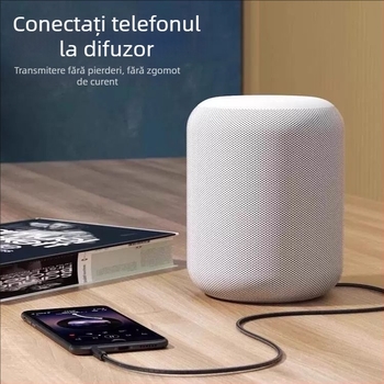 Cablu audio 3,5 mm, M-M, conectori placați cu aur, miez din cupru pur, cupru fără oxigen, ROHS certificat