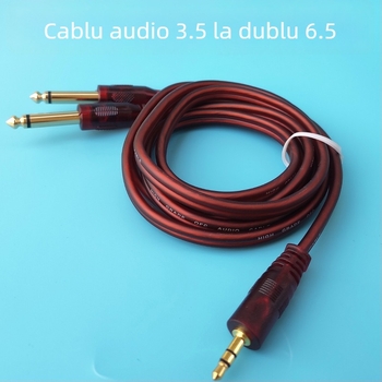 Cablu audio Shadow Fiber 3,5 mm la 2×6,5 mm, nucleu de cupru, pentru dispozitive digitale