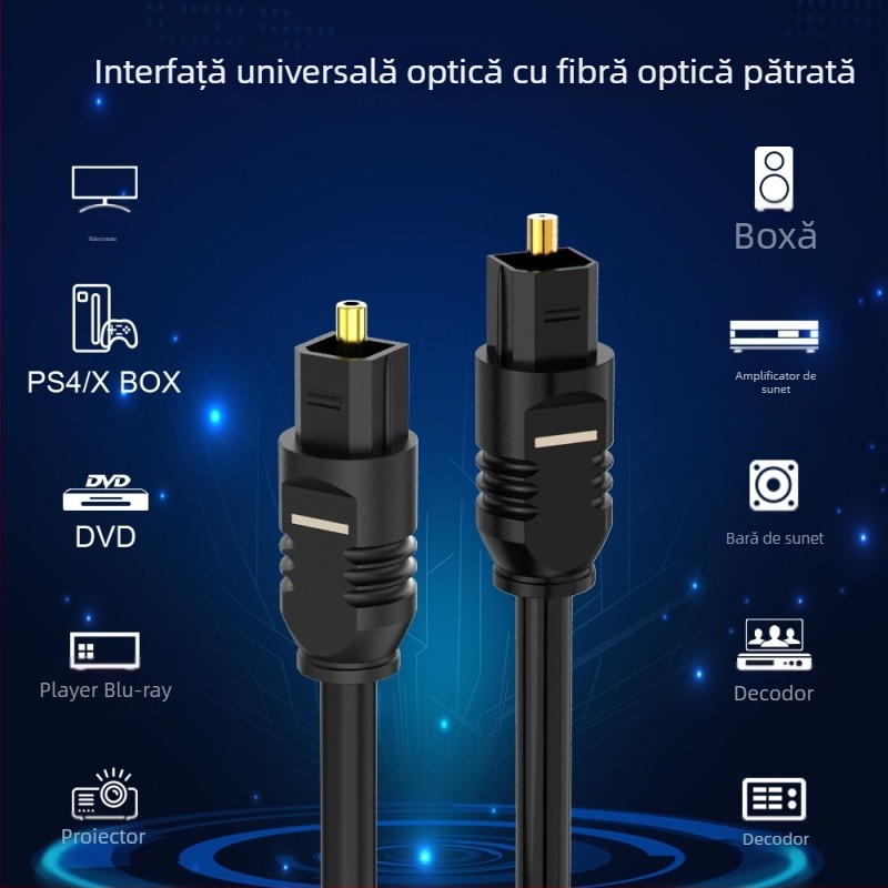 Cablu audio optic digital pentru TV, placat cu aur, nucleu din cupru pur, fibră optic, certificat CCC