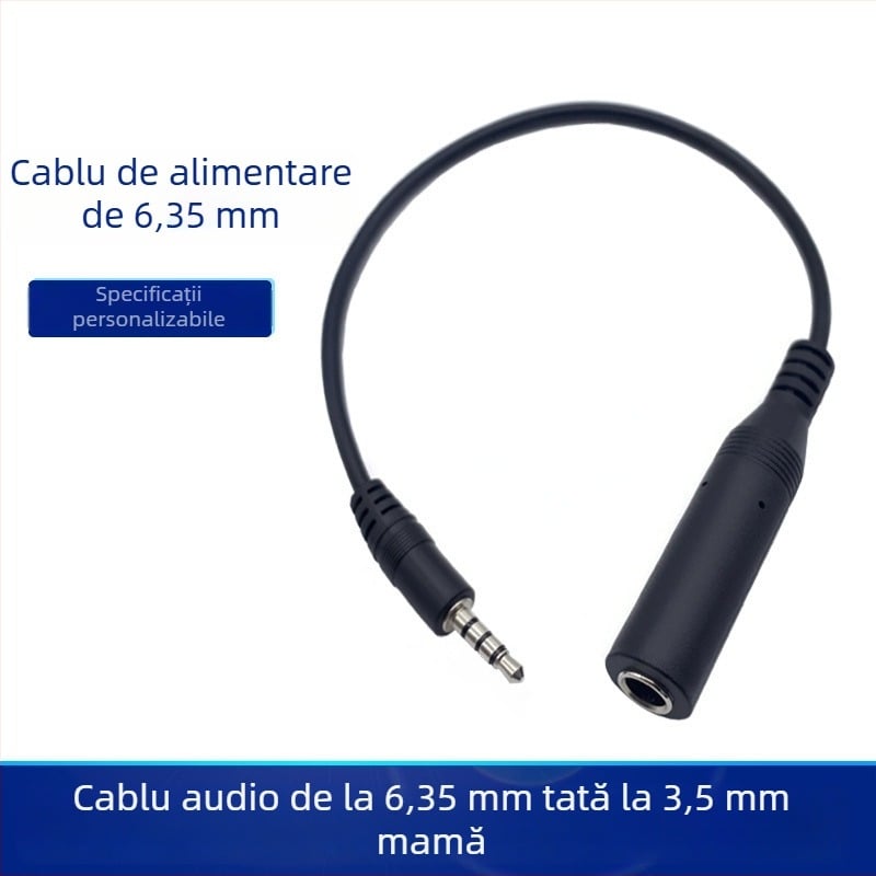 Cablu audio 6,5 mm femelă la 3,5 mm bărbat pentru pian electric și chitară, cablu adaptor pentru microfon și căști