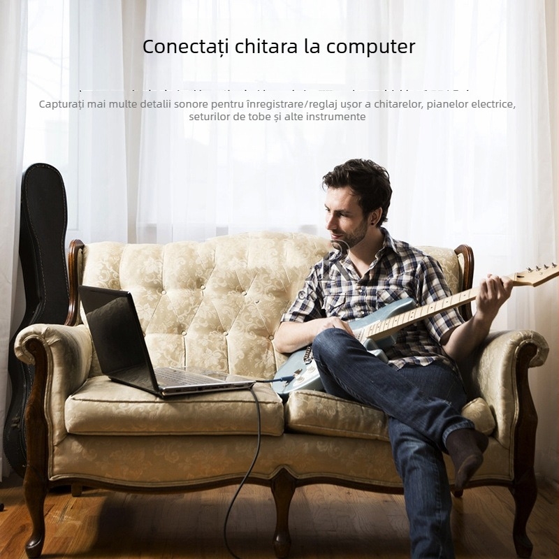 Rxix Luoxi cablu audio 3.5–6.5 mm, conectori masculin‑masculin, plăci aur, conductor din cupru cu miez de oțel; potrivit pentru telefon mobil, PC, mixer, chitară electrică și orgă electronică; lansat în 2022