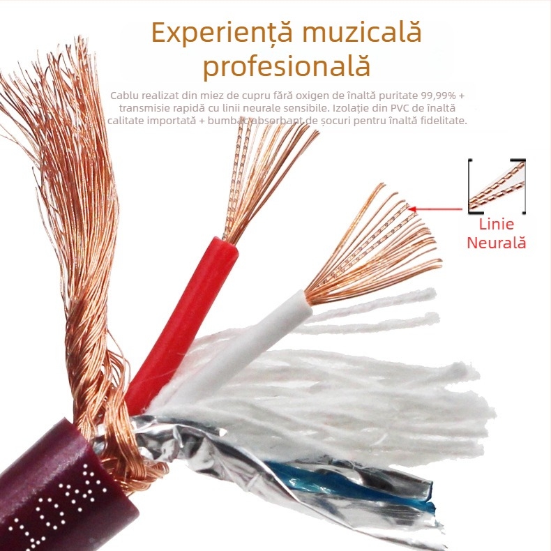 Cablu audio MVS Magic cu 2 nuclee din cupru fără oxigen, pentru home cinema – cablu audio de înaltă fidelitate