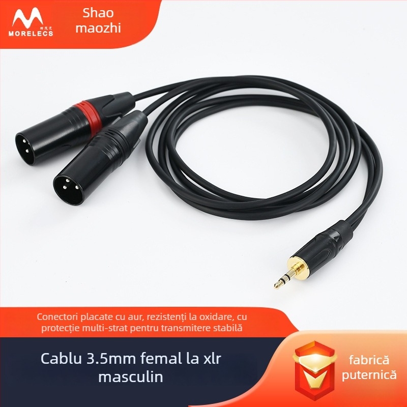 Shao Maozhi cablu audio, 3,5 mm la XLR-F, cu placare aur, miez din cupru, pentru PC