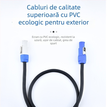 Cablu de alimentare cu 3 pini cu conector aerian pentru LED-uri, lumini de scenă și sunet – conductori din cupru OFC, nichelat, ISO 9001
