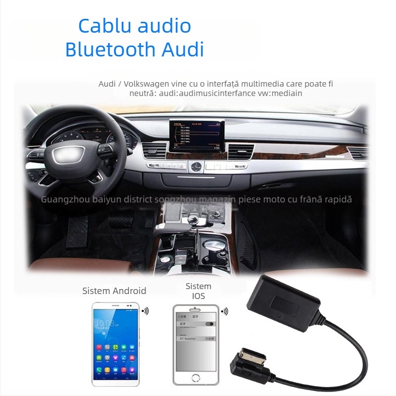 Linie audio Bluetooth AMI pentru Audi AMI Multimedia Q5 Q7 A5 A7 S5 A6L A8L A4L – Bluetooth 5.0, miez din cupru PVC, conductori din cupru