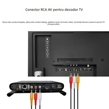 Cablu AV 3 RCA la 3 RCA pentru audio/video, DVD, set-top box și televizor vechi
