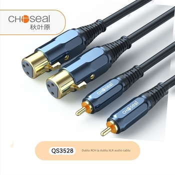 Choseal/Akihabara QS3528 Cablu audio RCA cu conectori Dual-Lotus la RCA feminin, placare aurie, cupru fără oxigen, model QS3528