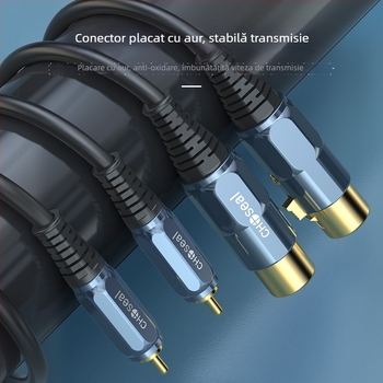 Choseal/Akihabara QS3528 Cablu audio RCA cu conectori Dual-Lotus la RCA feminin, placare aurie, cupru fără oxigen, model QS3528