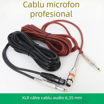 Cablu audio balanțat XLR la 6,35 mm, contacte placate cu aur, miez din cupru pur, cupru fără oxigen, SGS certificat