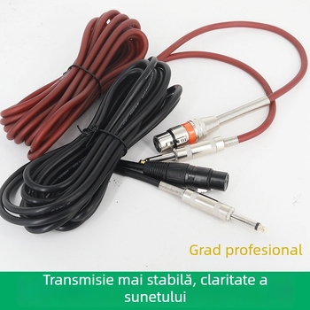 Cablu audio balanțat XLR la 6,35 mm, contacte placate cu aur, miez din cupru pur, cupru fără oxigen, SGS certificat