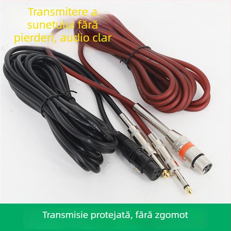 Cablu audio balanțat XLR la 6,35 mm, contacte placate cu aur, miez din cupru pur, cupru fără oxigen, SGS certificat