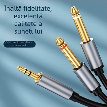 Cablu audio 3,5 mm către dual 6,35 mm, adaptor masculin– masculin 6,35 mm, splitter Y 1 la 2, contacte placate cu aur, conductor din aliaj de aluminiu