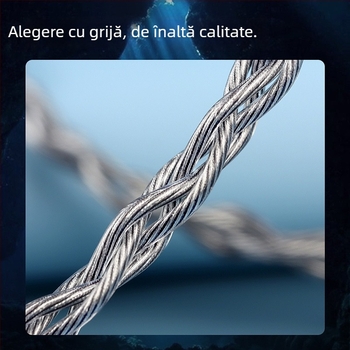 Cablu audio pentru căști TRN Sea Serpent, conductor din cupru placat cu argint, patru fire, 5 pini cu mufe audio interschimbabile