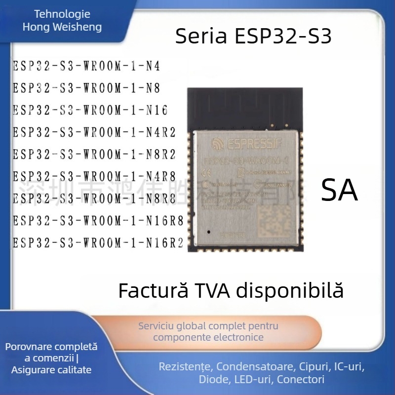 ESP32-S3-WROOM-1-N16R8 modul MCU dual-core 32-bit cu Wi-Fi+Bluetooth