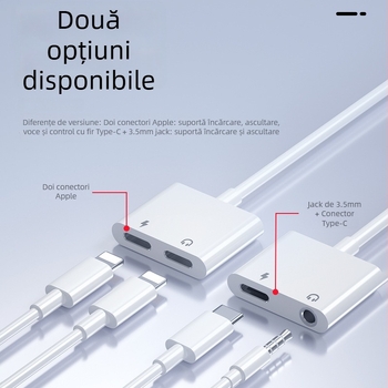 Adaptor Type-C pentru căști, interfețe multiple către 3,5 mm, cablu audio cu fir, model YXS01