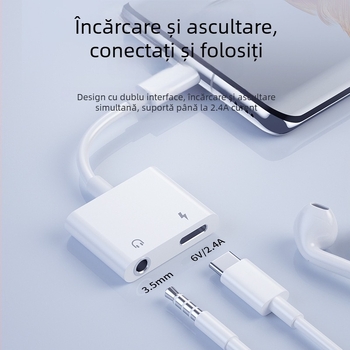 Adaptor Type-C pentru căști, interfețe multiple către 3,5 mm, cablu audio cu fir, model YXS01