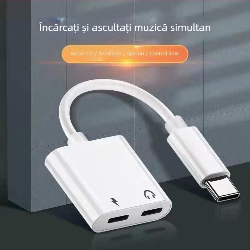 Adaptor Type-C pentru căști, interfețe multiple către 3,5 mm, cablu audio cu fir, model YXS01