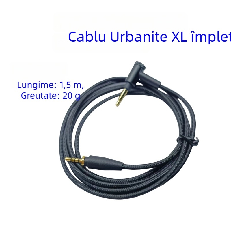 Cablu audio de înlocuire pentru căștile Urbanite XL, conductor din cupru fără oxigen, ROHS certificat, greutate 30 g, ambalare individuală, serviciu post-vânzare: trei garanții