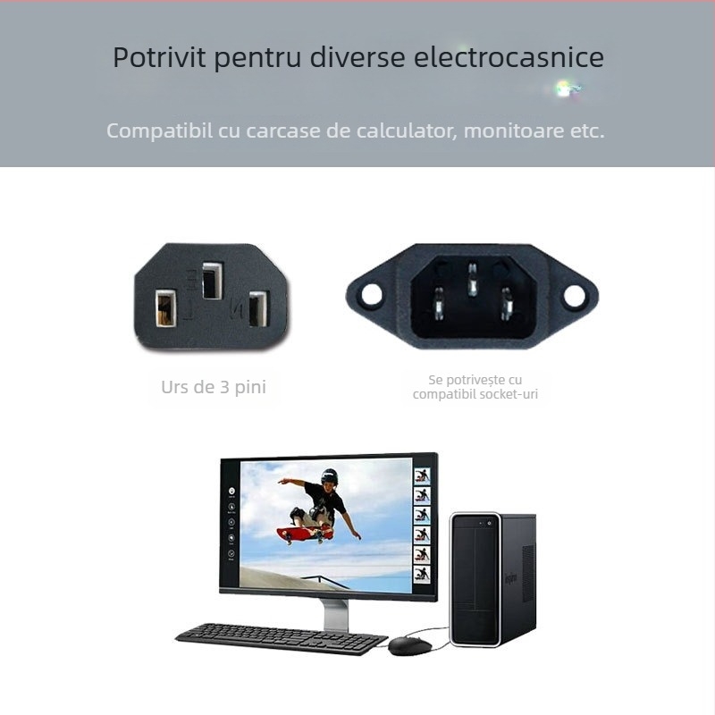 Feinier F10 cablu de alimentare DC cu 3 pini pentru unitatea PC, 1 m, OEM