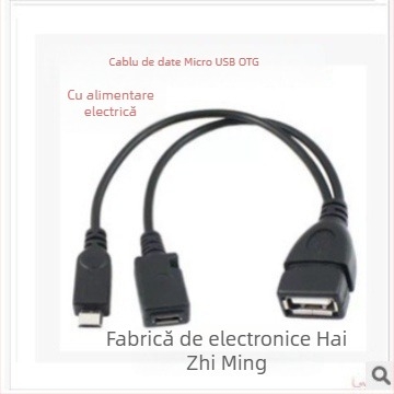 Cablu OTG microUSB cu alimentare USB, splitter 1 la 2, încărcare rapidă, interfața 20831921288, pentru telefoane și tablete