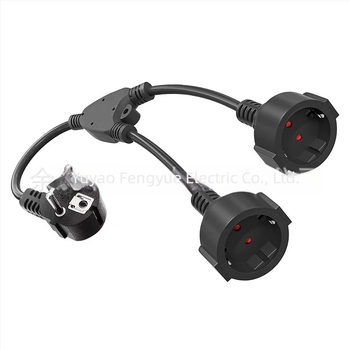 Cablu de prelungire, standard european, 3 conductori, 1,5 mm², lungime 0,35 m, conectori cu 3 pini: masculin și feminin
