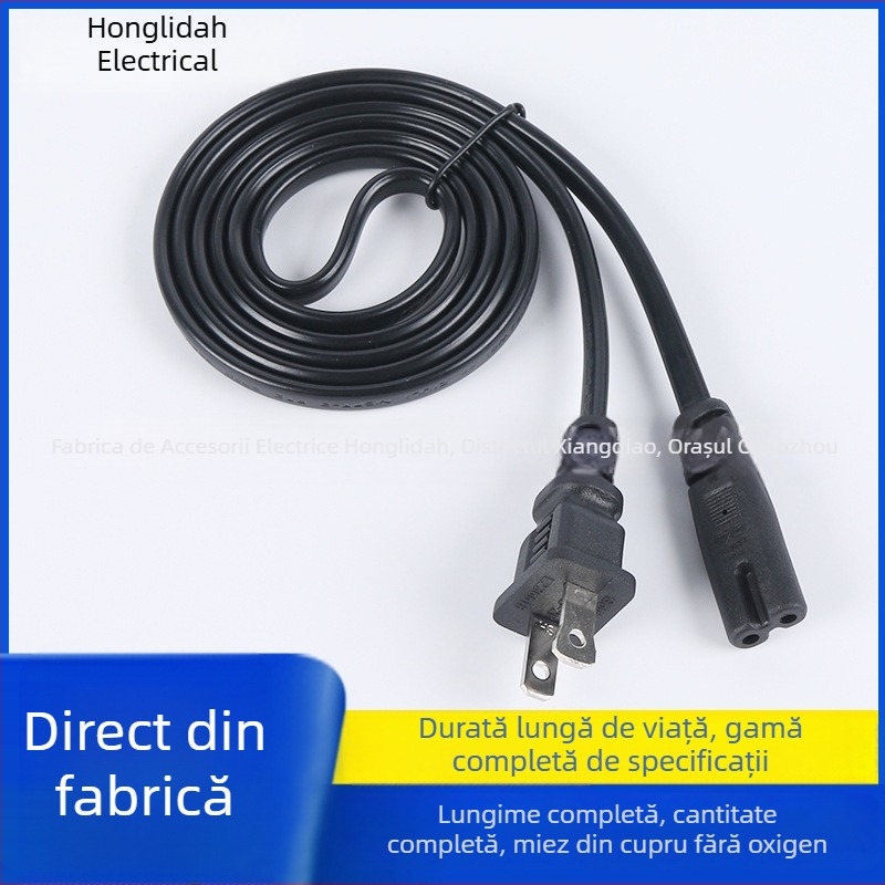 Cablu de alimentare cu priză plată, 1.2 m, pentru camere digitale și încărcătoare, cablu adaptor universal