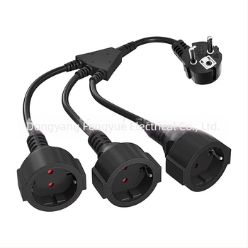 Cablul de prelungire în standard UE, 1 la 3, cu 3 pini, cablu de alimentare cu 3 conductori, 1,5 mm²