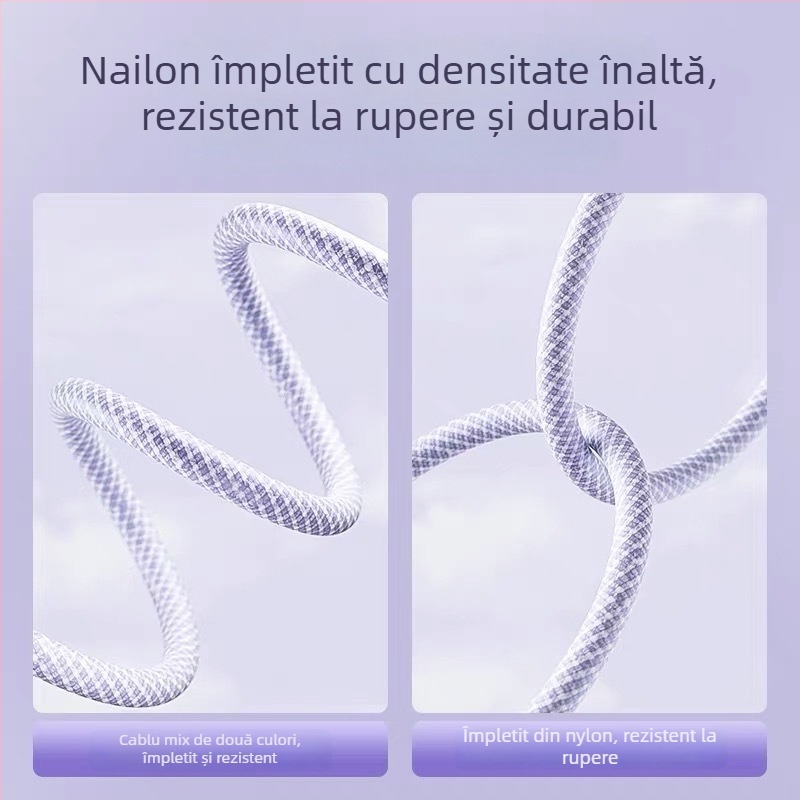 Macaron Cablu de date Lightning/Type-C, Încărcare rapidă PD20W, lungime 1–2 m, material TPE