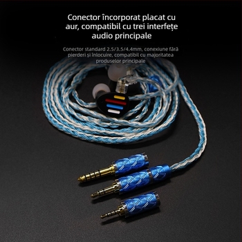 Nd D3 cablu audio cu mufe interschimbabile – 2.5/3.5/4/4, 16 fire, conductor din cupru placat cu argint, cupru fără oxigen, Rohs certificat