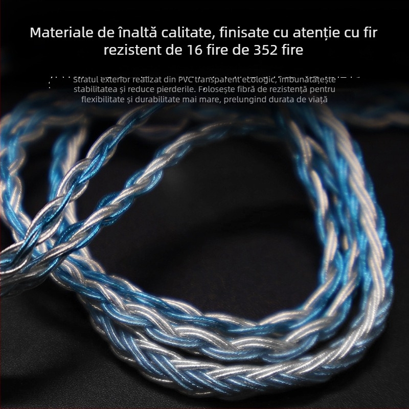 Nd D3 cablu audio cu mufe interschimbabile – 2.5/3.5/4/4, 16 fire, conductor din cupru placat cu argint, cupru fără oxigen, Rohs certificat