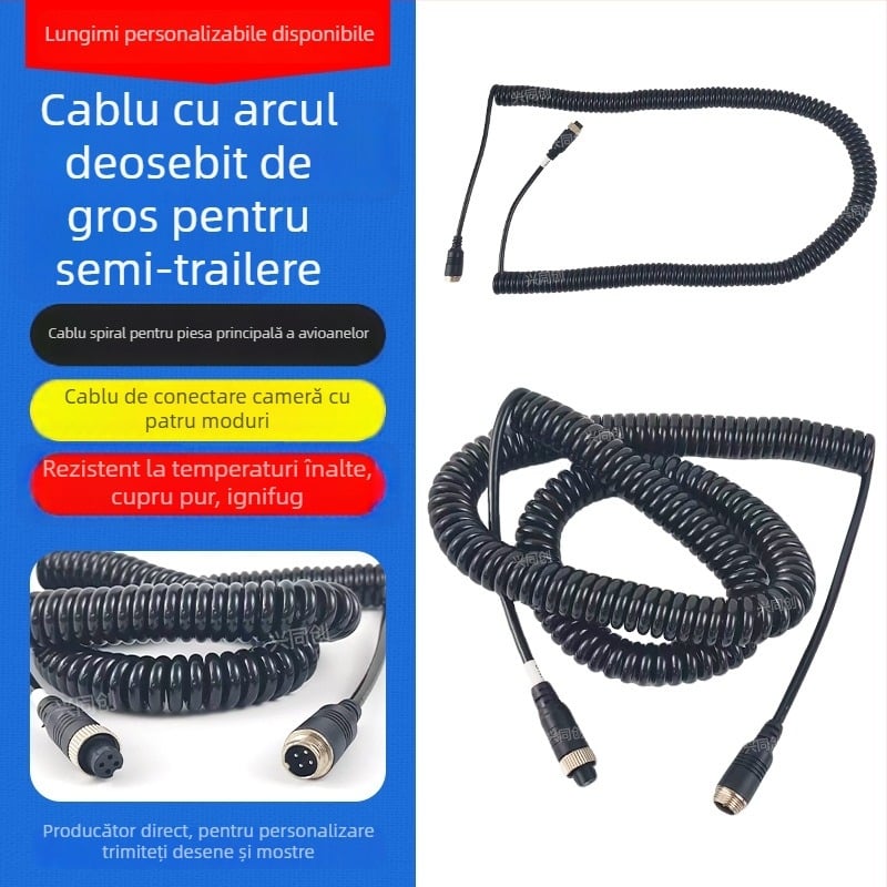 Conector de cablu — model Spring Wire, contacte din cupru cu strat nichelat, potrivit pentru mașini, supraveghere video și conectivitate în rețea