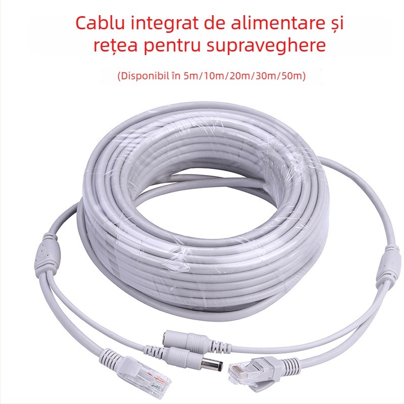 Xiongmai Jufeng RJ45 cablu de rețea integrat, gros, alimentare DC, exterior impermeabil