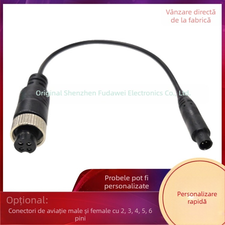 Cablu extensor pentru cameră auto, 4 fire, conductor din cupru pur, izolație PVC, conector BMW femelă 4P, adaptor avion-BMW