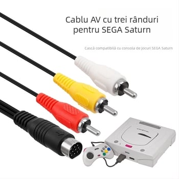Cablu AV pentru Sega Saturn, conector cu trei rânduri, nucleu din cupru pur, izolație PVC, seria Saturn