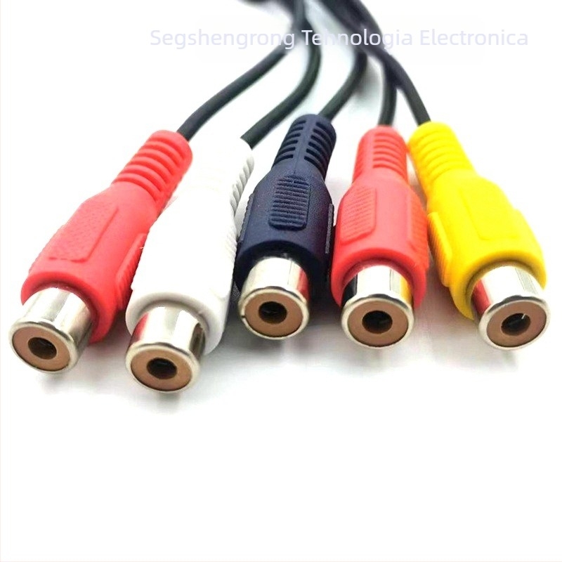 Cablu AV pentru televizor LCD, conectori 3.5+2.5 la 5RCA, placat cu argint, ROHS