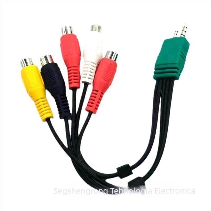 Cablu AV pentru televizor LCD, conectori 3.5+2.5 la 5RCA, placat cu argint, ROHS